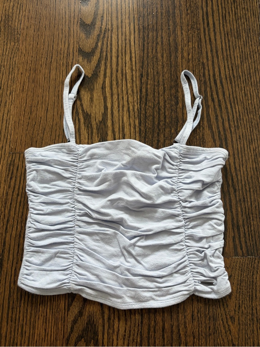 Hollister Light Blue Ruched Spaghetti Strap Tank